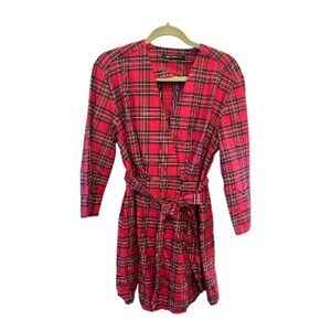 Zara Red and Black Plaid Dress